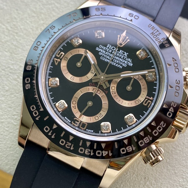 DAYTONA ROSE ROSE GOLD 40MM CERAMIC DIAMOND NUMERALS