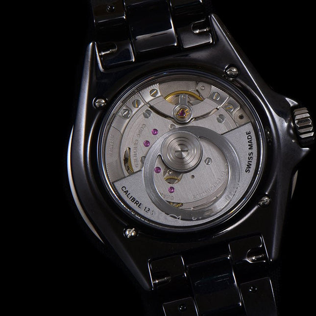 J12 38MM BLACK CERAMIC DIAMOND NUMERALS