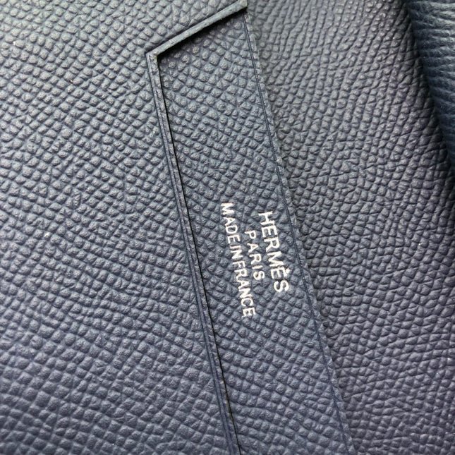 BEARN COMPACT WALLET 12 IN PRUSSIAN BLUE EPSOM LEATHER