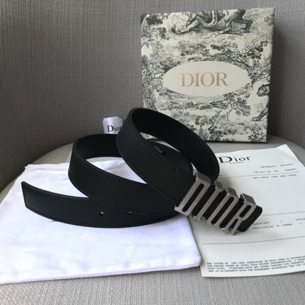 DIOR 26S BELT 30 MM IN BLACK CALFSKIN 638563