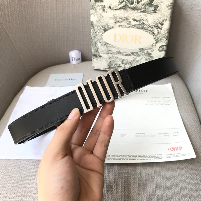 DIOR 26S BELT 30 MM IN BLACK CALFSKIN 638563