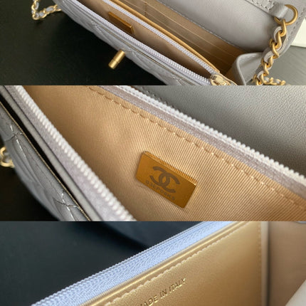 CLASSIC WOC 19CM WHITE LAMBSKIN GOLD HARDWARE