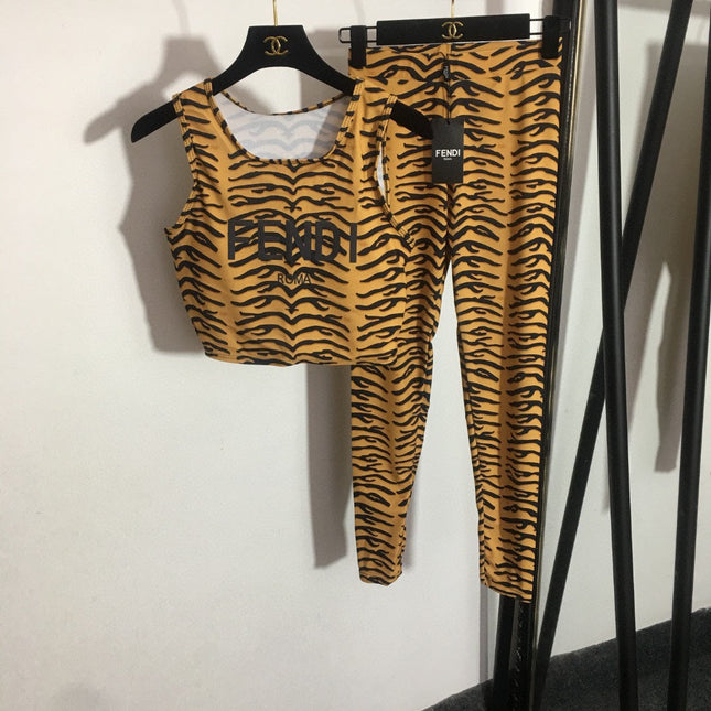 FENDI 26S SLEEVELESS TOP AND LEGGINGS SET 294