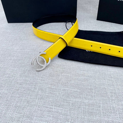 CHANEL 26S BELT 30 MM IN YELLOW CALFSKIN 661510