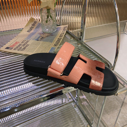 CHYPRE SANDAL OMBRE LIGHT PINK BROWN CALFSKIN