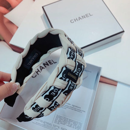 WHITE MIX BLACK FABRIC HAIRBAND 832193