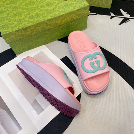 INTERLOCKING G SLIDE SANDAL IN BABY PINK IMPORTED TPU
