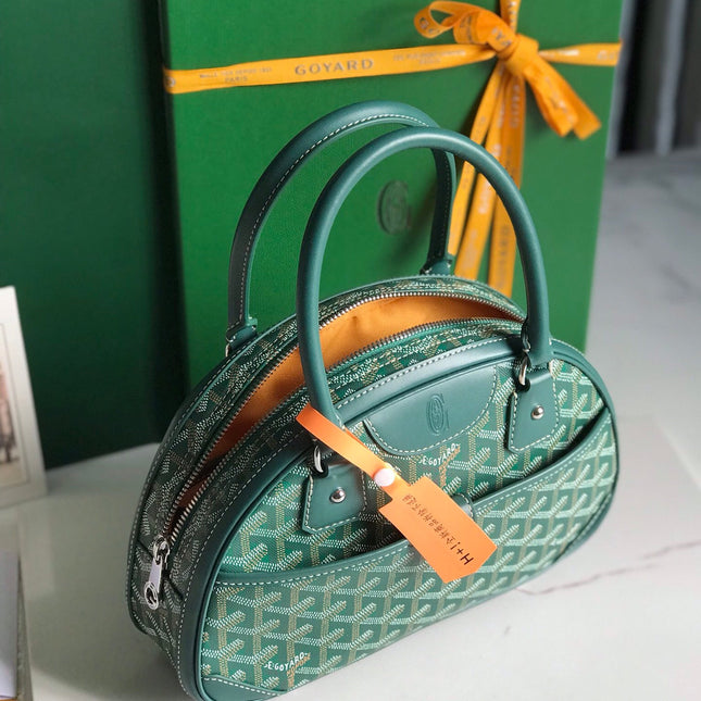 SAINT JEANNE MINI BAG 26 IN GREEN GOYARDINE CANVAS AND CALFSKIN