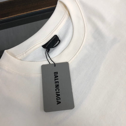 BALENCIAGA POLITICAL CAMPAIGN LOGO T-SHIRT IN WHITE