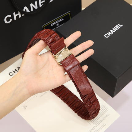 CHANEL 26S BELT 30 MM IN BROWN CALFSKIN 658426