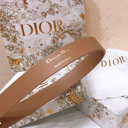 DIOR 26S BELT 25 MM IN BROWN CALFSKIN 655081