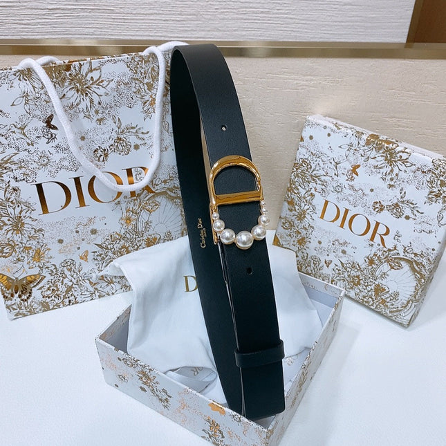 DIOR 25S BELT 30 MM IN BLACK CALFSKIN 586583