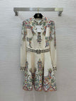 Beige bright flower embroidery