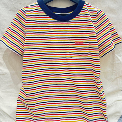 STRIPED CREW NECK TEE 25S IN COTTON 266086