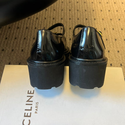 CELINE 26S BULKY BABIES MARY JANE SHOES 40 MM IN BLACK CALFSKIN