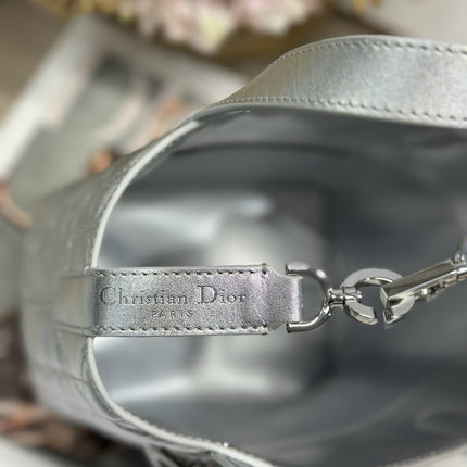 DIOR 26S TOUJOURS BAG 18 IN SILVER CALFSKIN