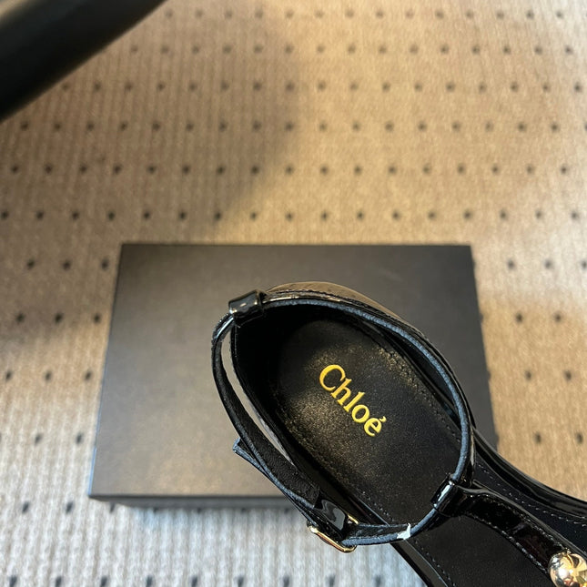 CHLOE 26S HIGH HEELS 20 MM IN BLACK PATENT CALFSKIN