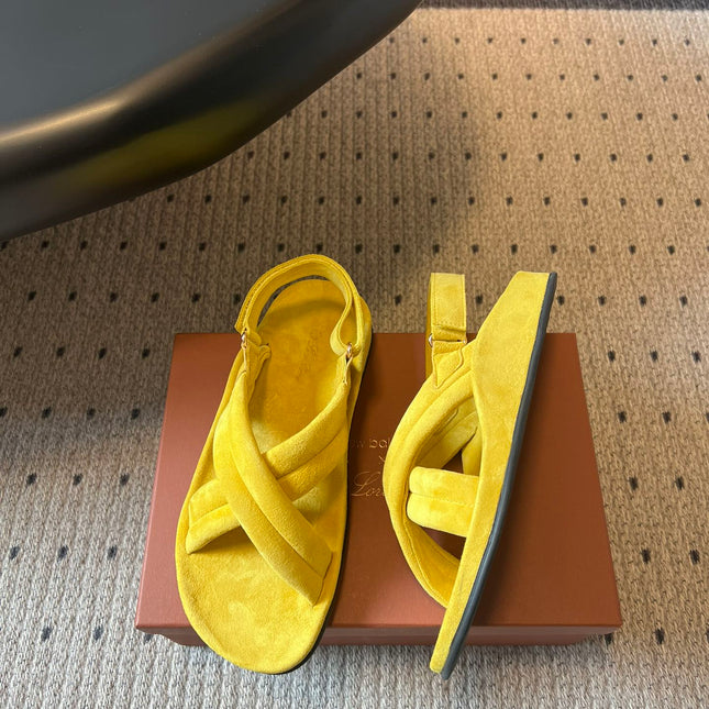 LP 26S CROSS-STRAP SANDALS IN YELLOW SUEDE