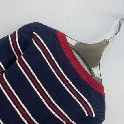 CHANEL 26S LONG SLEEVE STRIPED KNIT SWEATER 1572