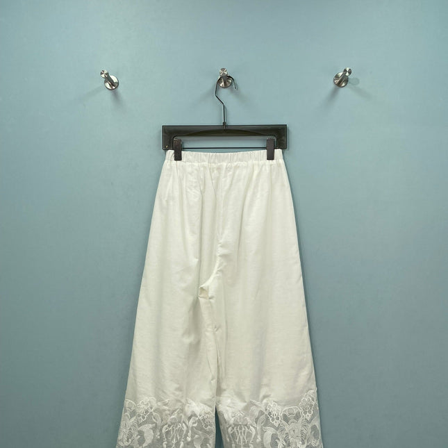 CHANEL 26S LACE TRIM WIDE LEG PANTS 1561