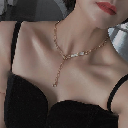 KELLY BELT DIAMONDS SILVER AND PINK GOLD NECKLACE