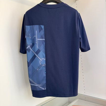 HM T-SHIRT NAVY BLUE SILK 238576