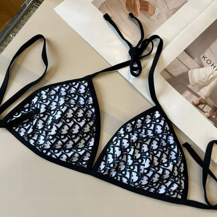 CD Oblique Bikini Navy Blue Polyamide