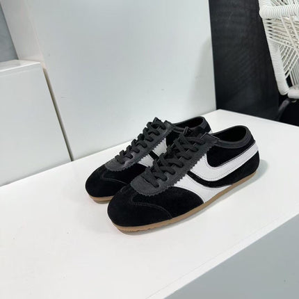 DRIESVAN NOTEN SNEAKER IN BLACK SUEDE AND WHITE CALFSKIN