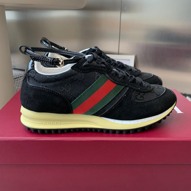GUCCI RE-MOTION SNEAKERS IN BLACK CANVAS WITH SUEDE