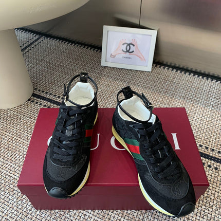 GUCCI RE-MOTION SNEAKERS IN BLACK CANVAS WITH SUEDE