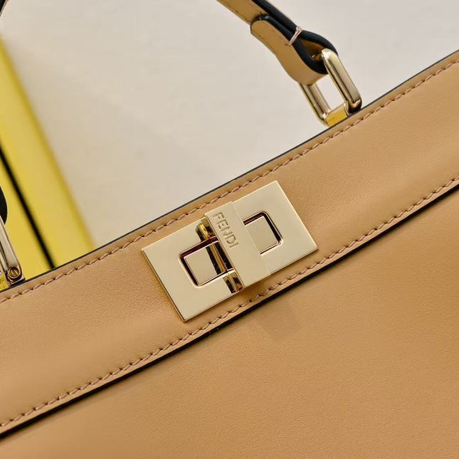 PEEKABOO ISEEU PETITE 27 BAG IN LIGHT BROWN CALFSKIN GOLD HARDWARE