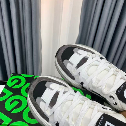 D&G AIRMASTER LOW-TOP SNEAKERS IN WHITE MIX GREY MESH