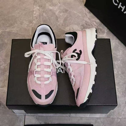 CHANEL 25S LUXURY SNEAKERS IN PINK CALFSKIN AND SUEDE