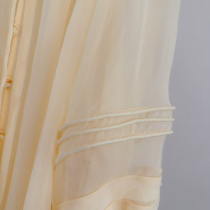 CHLOE TWO-PIECE SET OF RUFFLE-NECK BLOUSE AND CAMISOLE TOP