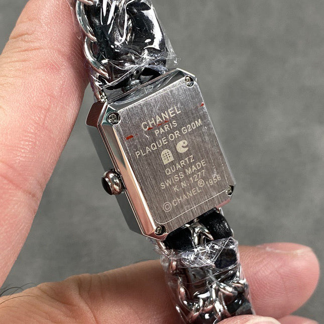 CHANEL PREMIERE H0451 ICONIC CHAIN WATCH STEEL AND CALFSKIN