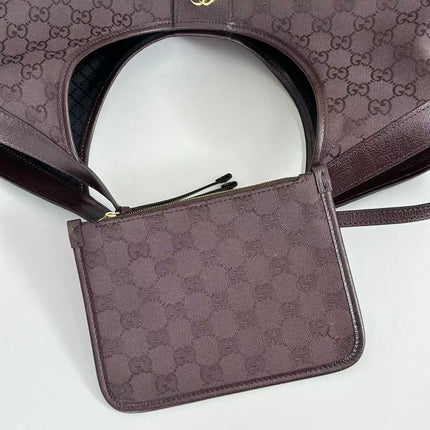 GUCCI GIGLIO LARGE TOTE BAG 60 IN BROWN GG CANVAS