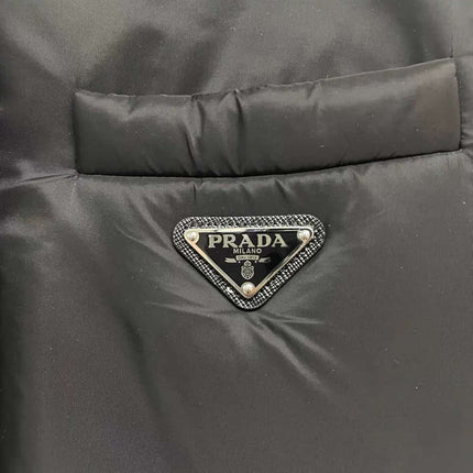 PRADA 26S HOODED PARKA IN BLACK RE-NYLON