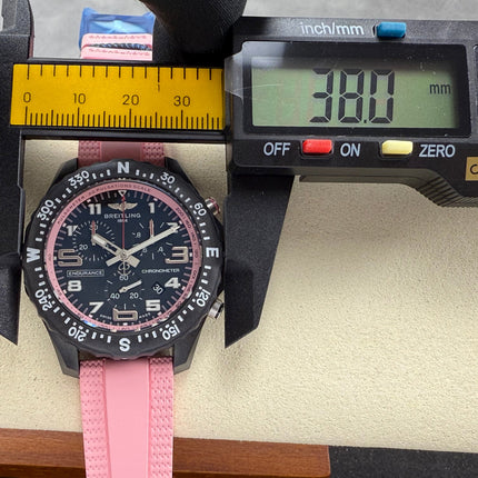 BREITLING 26 ENDURANCE PRO 38 IN BLACK & PINK RUBBER