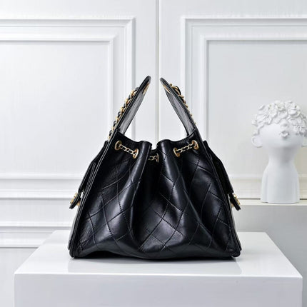 CHANEL 26S HOBO BAG 30 IN BLACK CAVIAR CALFSKIN GOLD HARDWARE PREMIUM VERSION
