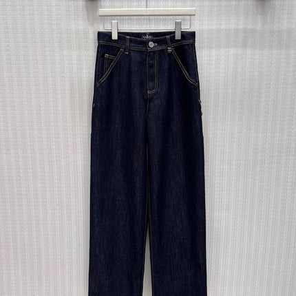CHANEL 26S WIDE-LEG CARGO JEANS IN DARK BLUE DENIM