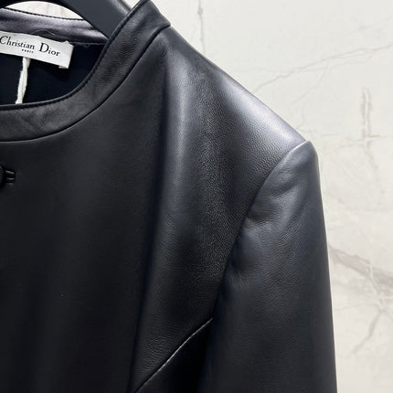 DIOR 26S FITTED JACKET IN BLACK SMOOTH LAMBSKIN