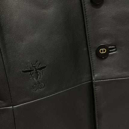 DIOR 26S FITTED JACKET IN BLACK SMOOTH LAMBSKIN
