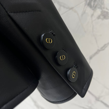DIOR 26S FITTED JACKET IN BLACK SMOOTH LAMBSKIN