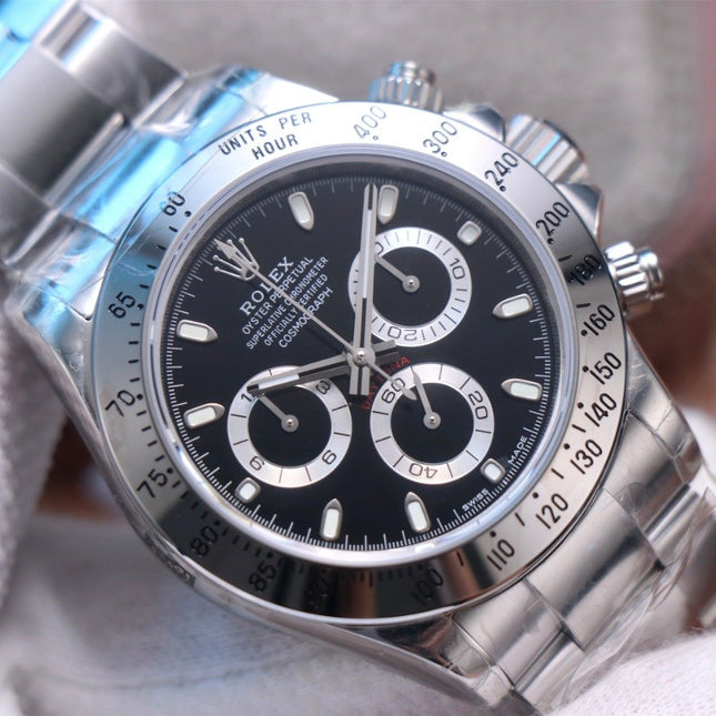 DAYTONA 40MM STEEL CASE BLACK DIAL
