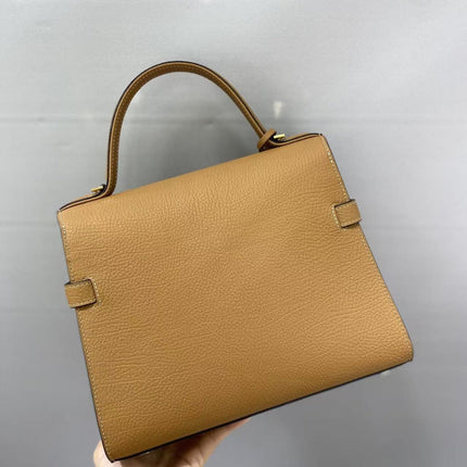 DELVAUX TOP HANDLE BAG 27 IN BROWN CALFSKIN TP3