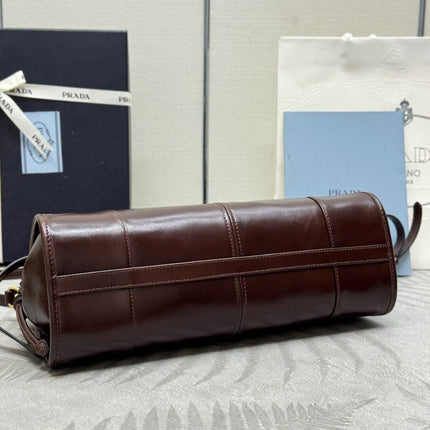 BONNIE HANDBAG 32 IN DARK BROWN CALFSKIN GOLD HARDWARE