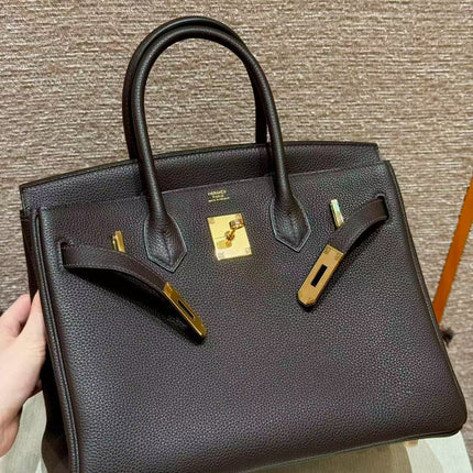 HM BIRKIN 25CM IN CHOCOLATE BROWN TOGO LEATHER GOLD HARDWARE