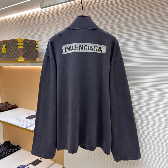 BALENCIAGA 26S LONG-SLEEVE HALF-ZIP SWEATSHIRT 284