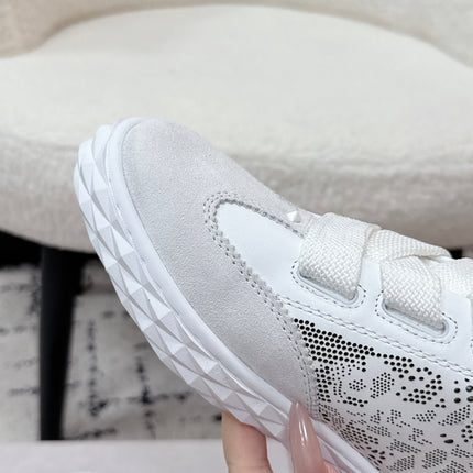 JIMMY CHOO 26S SNEAKERS IN WHITE SUEDE