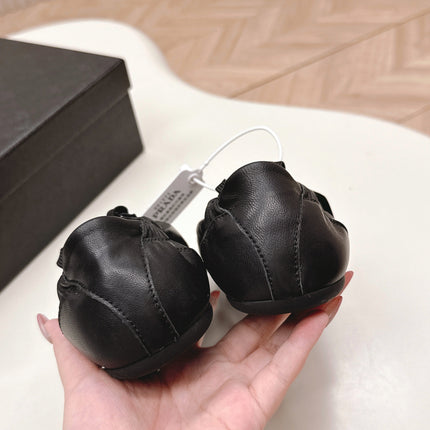 PRADA 26S MARY JANE SHOES IN BLACK CALFSKIN